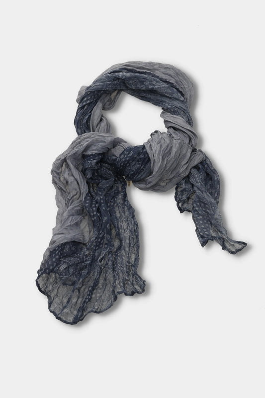 Smoke Paisley Crinkle Scarf
