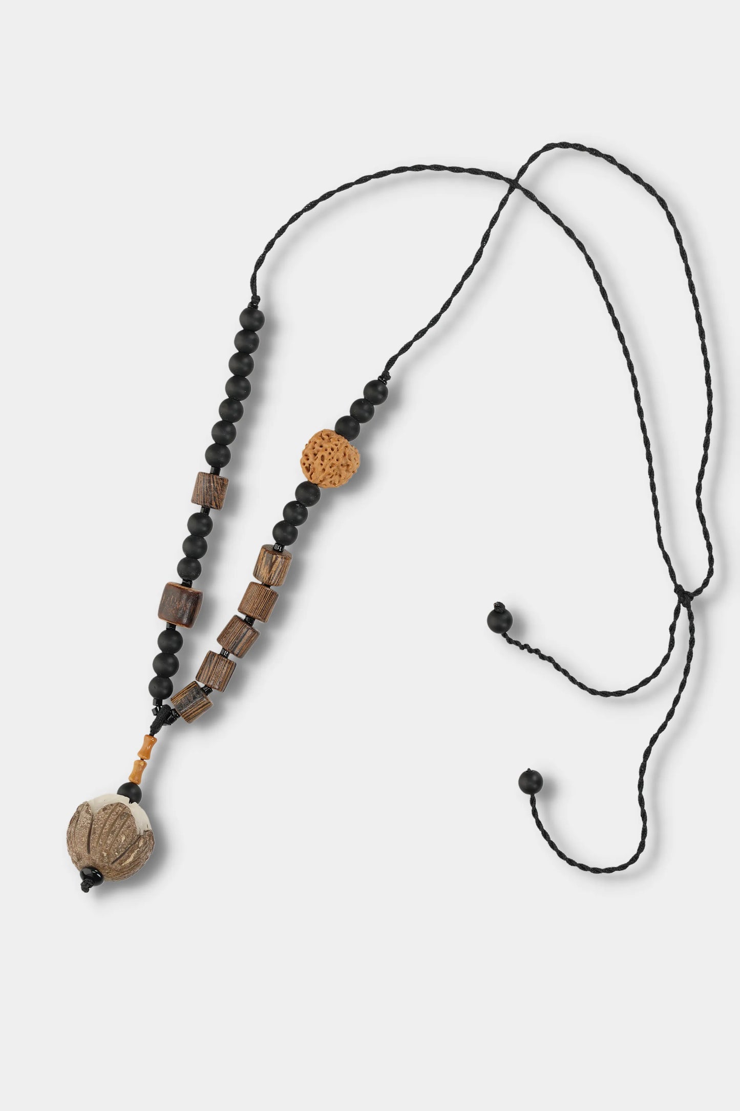 Beaded Bodhi Lotus Necklace (Earthwood)