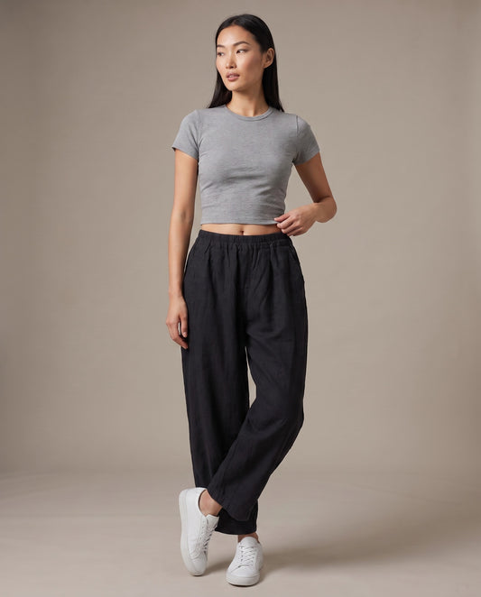 Black Relaxed Tapered Pants