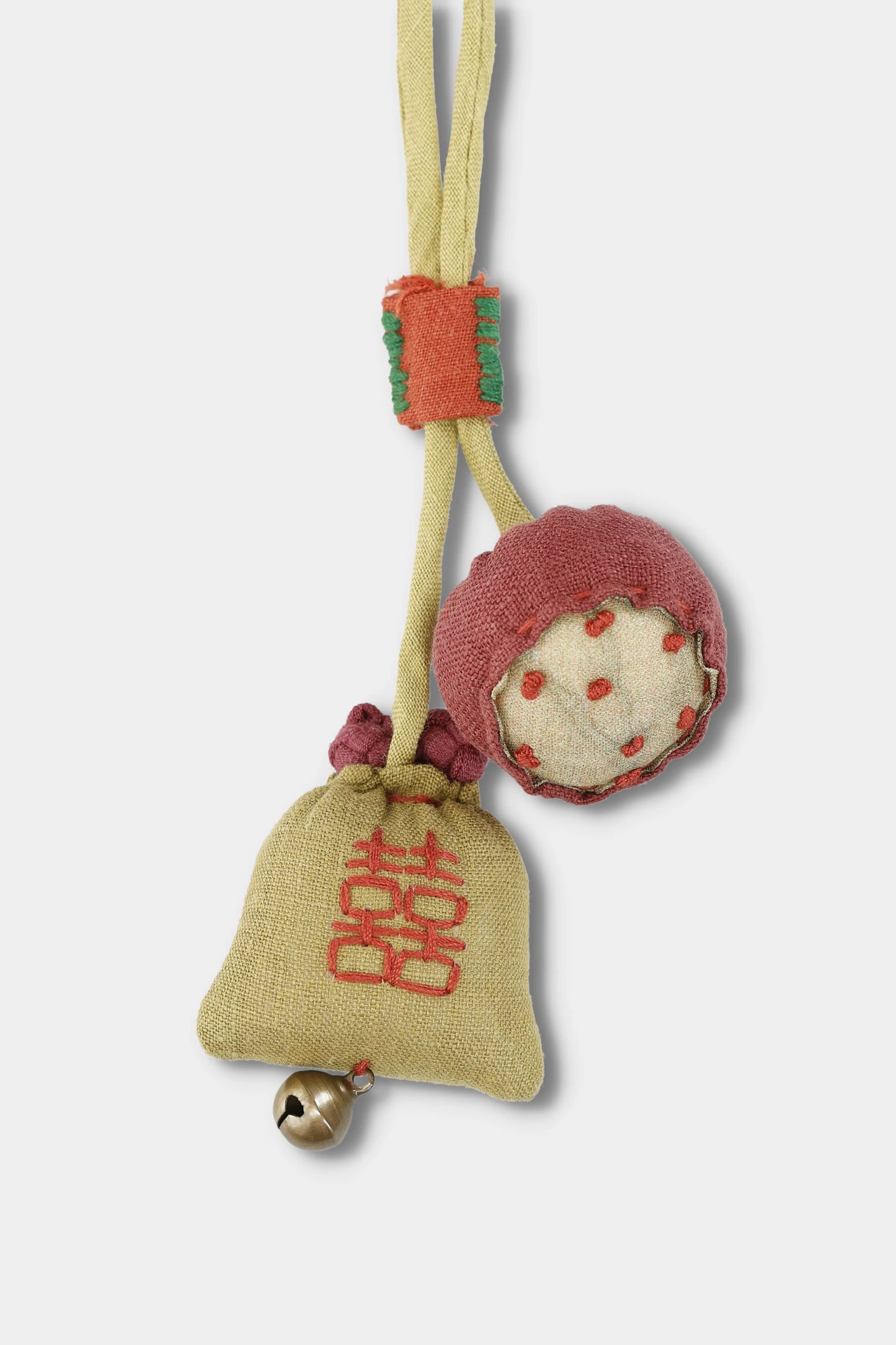 Handmade Linen Charm Necklace (Mugwort Green)