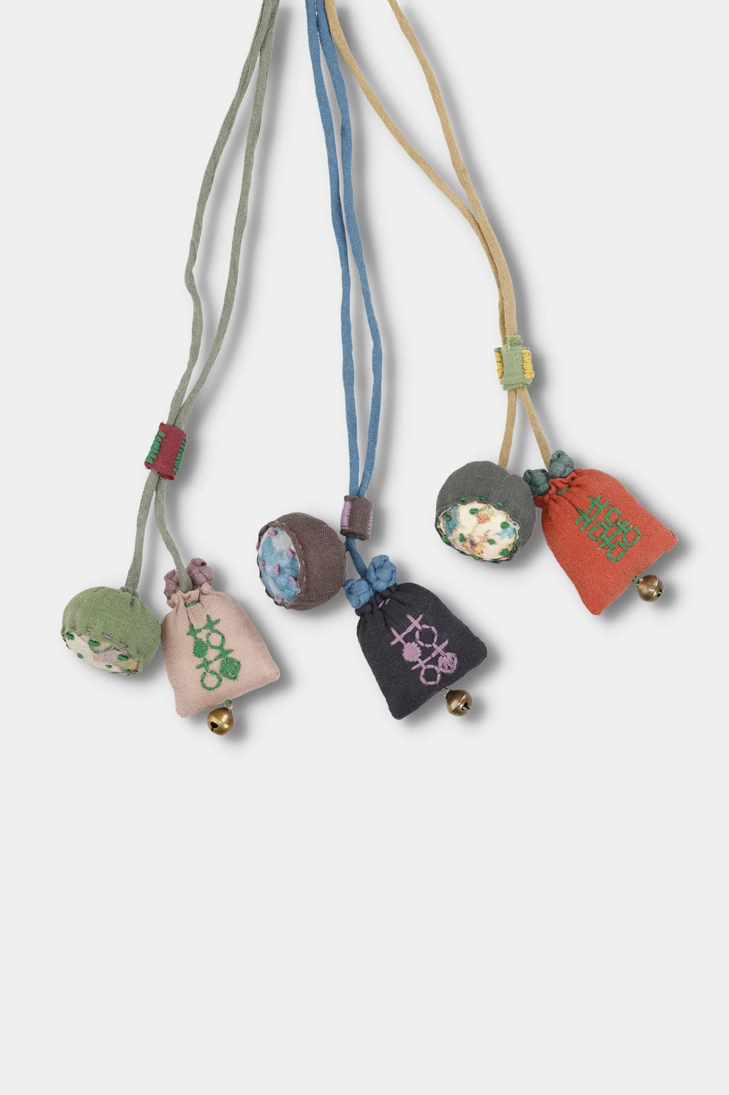 Handmade Linen Charm Necklace (Orange)