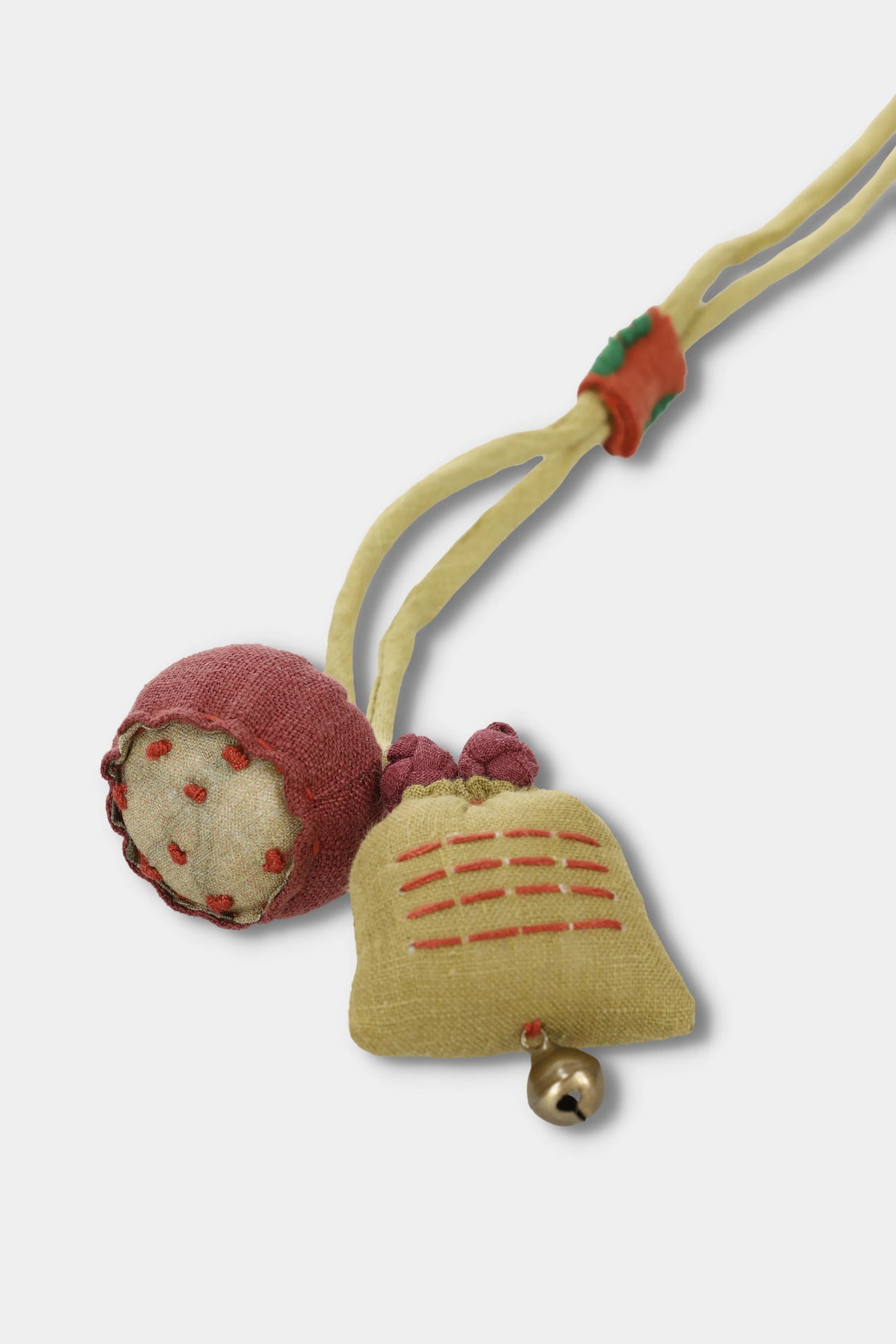Handmade Linen Charm Necklace (Mugwort Green)