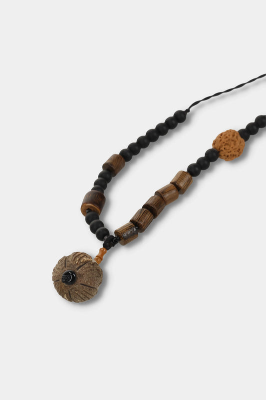 Beaded Bodhi Lotus Necklace (Earthwood)