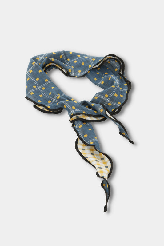 Golden Grid Woven Scarf
