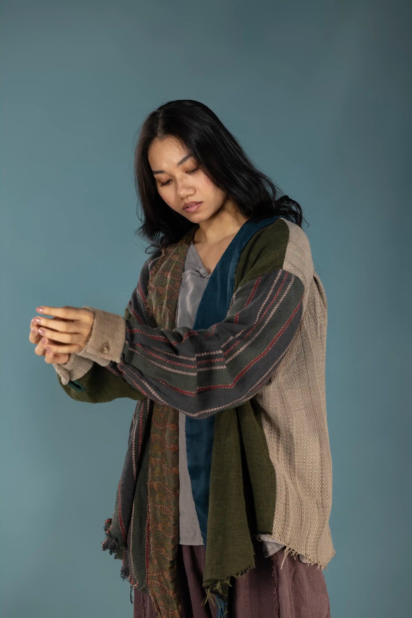 Patchwork Cotton-Linen Jacket