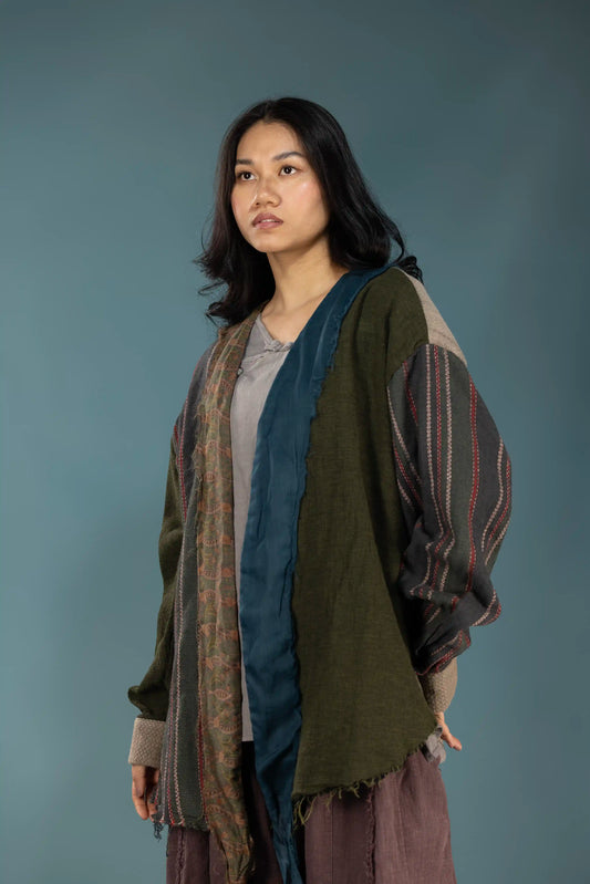 Patchwork Cotton-Linen Jacket