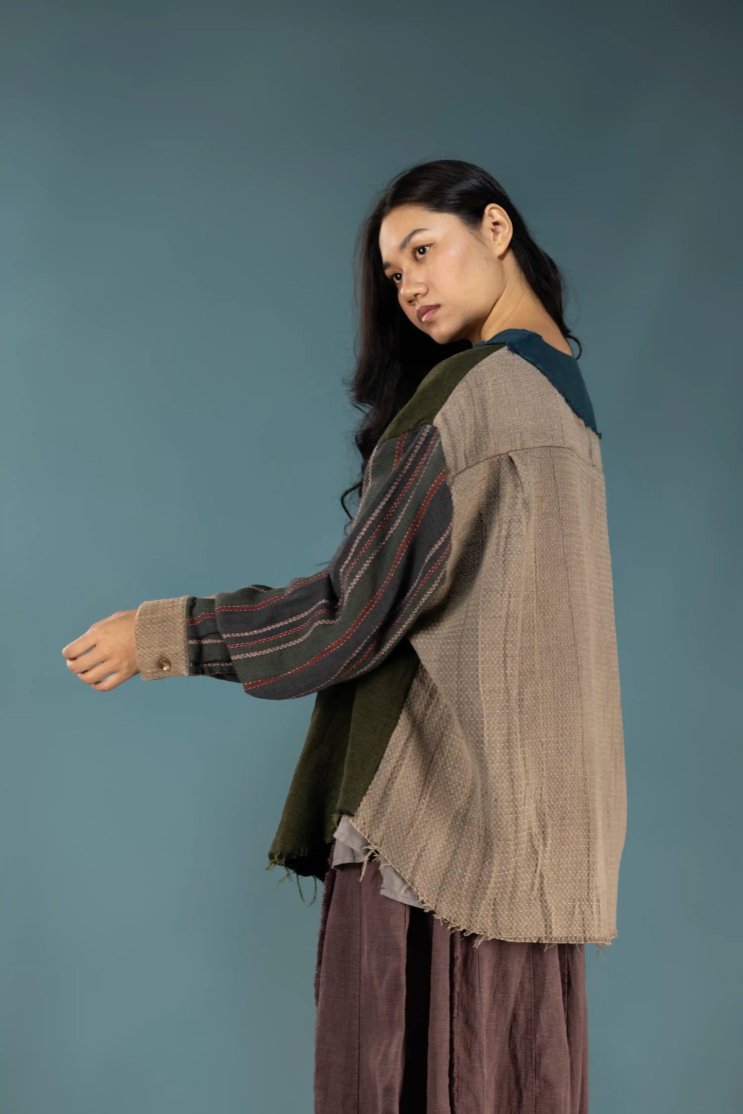 Patchwork Cotton-Linen Jacket