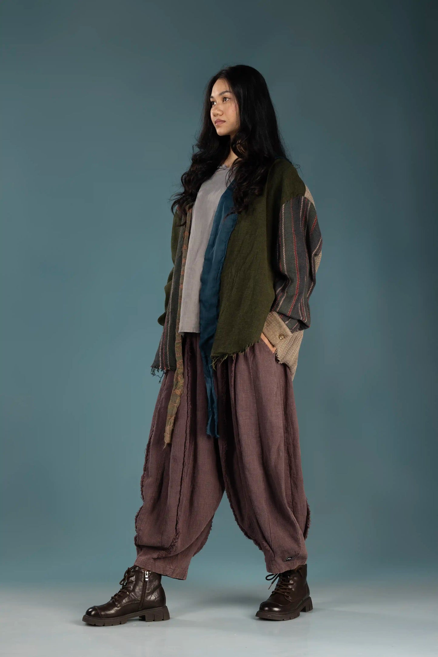 Patchwork Cotton-Linen Jacket