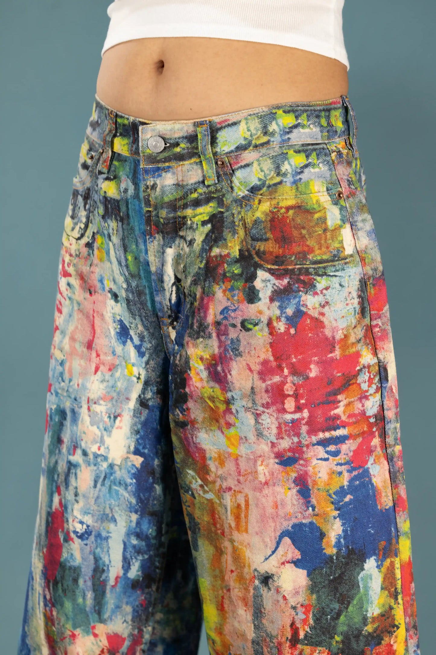 Abstract Canvas Wide Pants