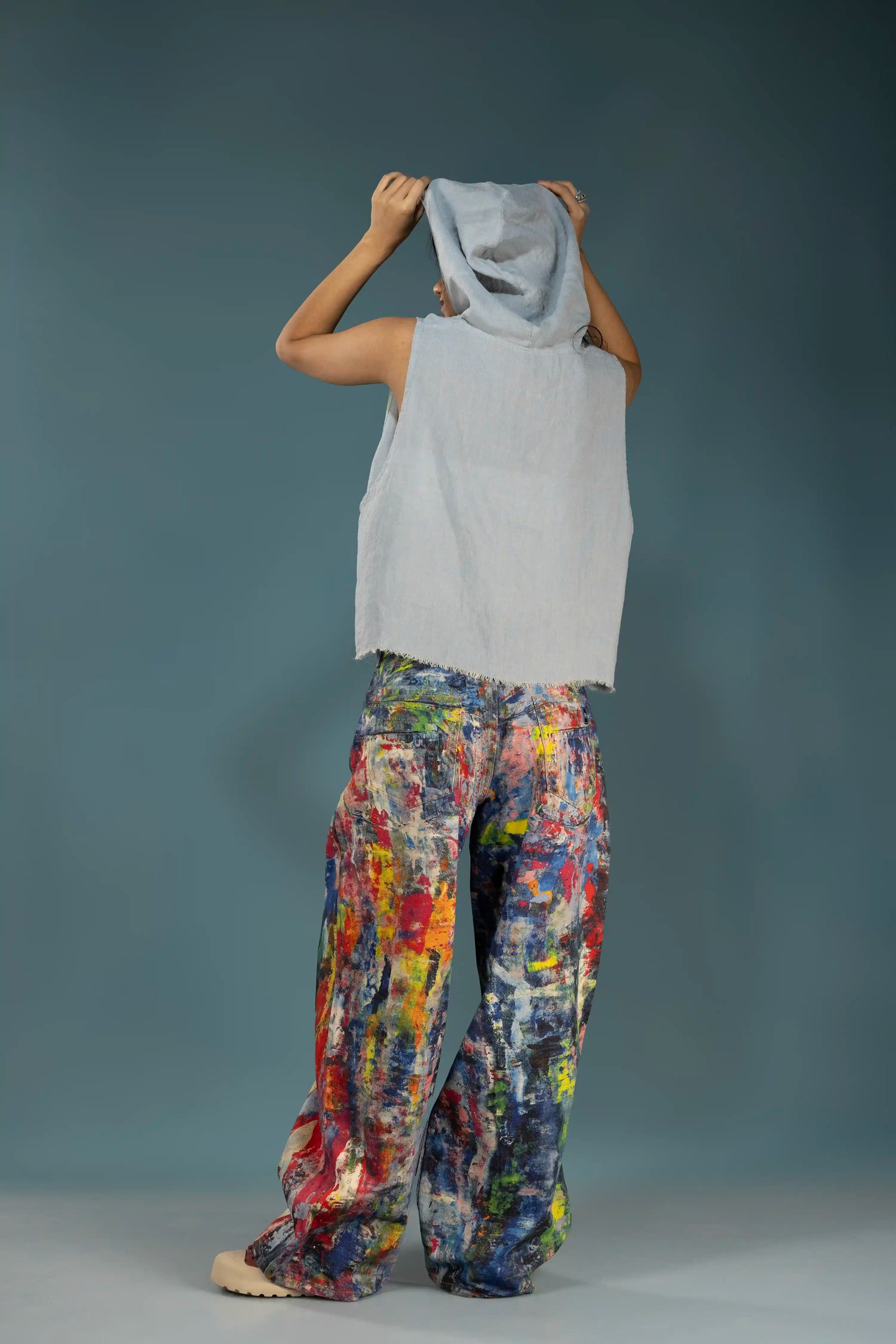 Abstract Canvas Wide Pants