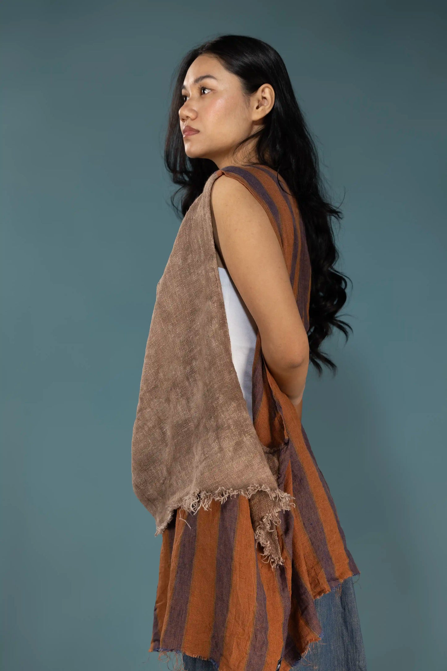 Earth Stripe Linen Top