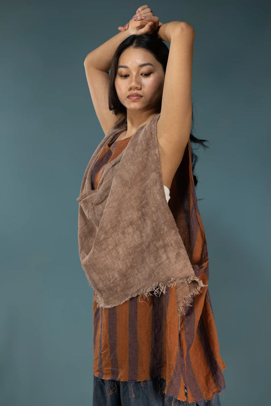 Earth Stripe Linen Top