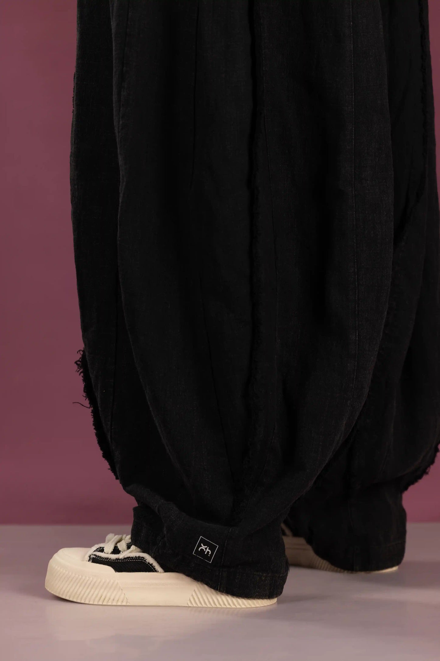 Black Linen Wide-Leg Pants