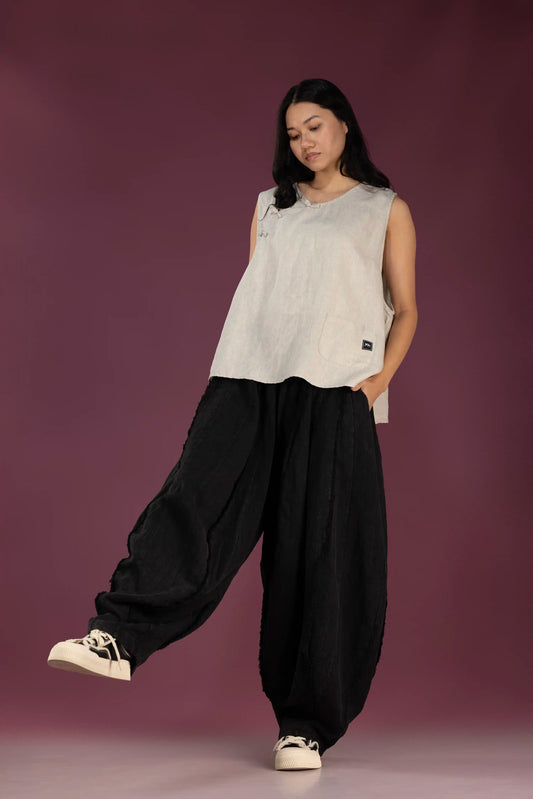 Rain-Dew Linen Knot Vest