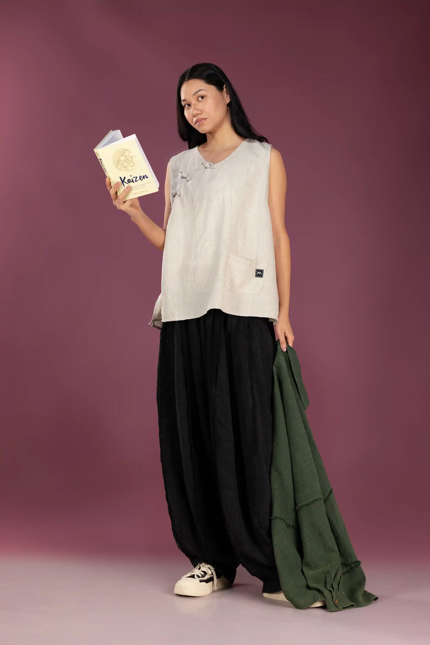 Rain-Dew Linen Knot Vest