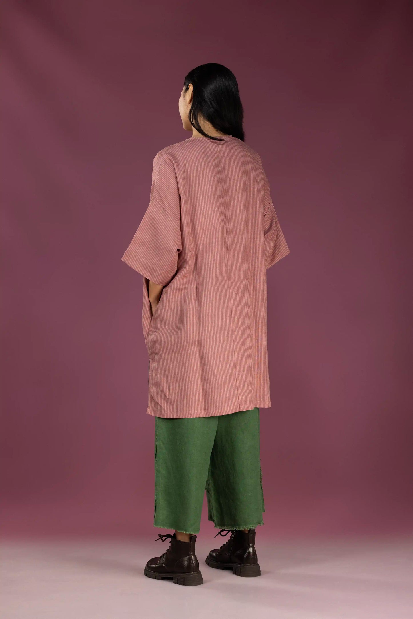 Petal Stripe Linen Tunic