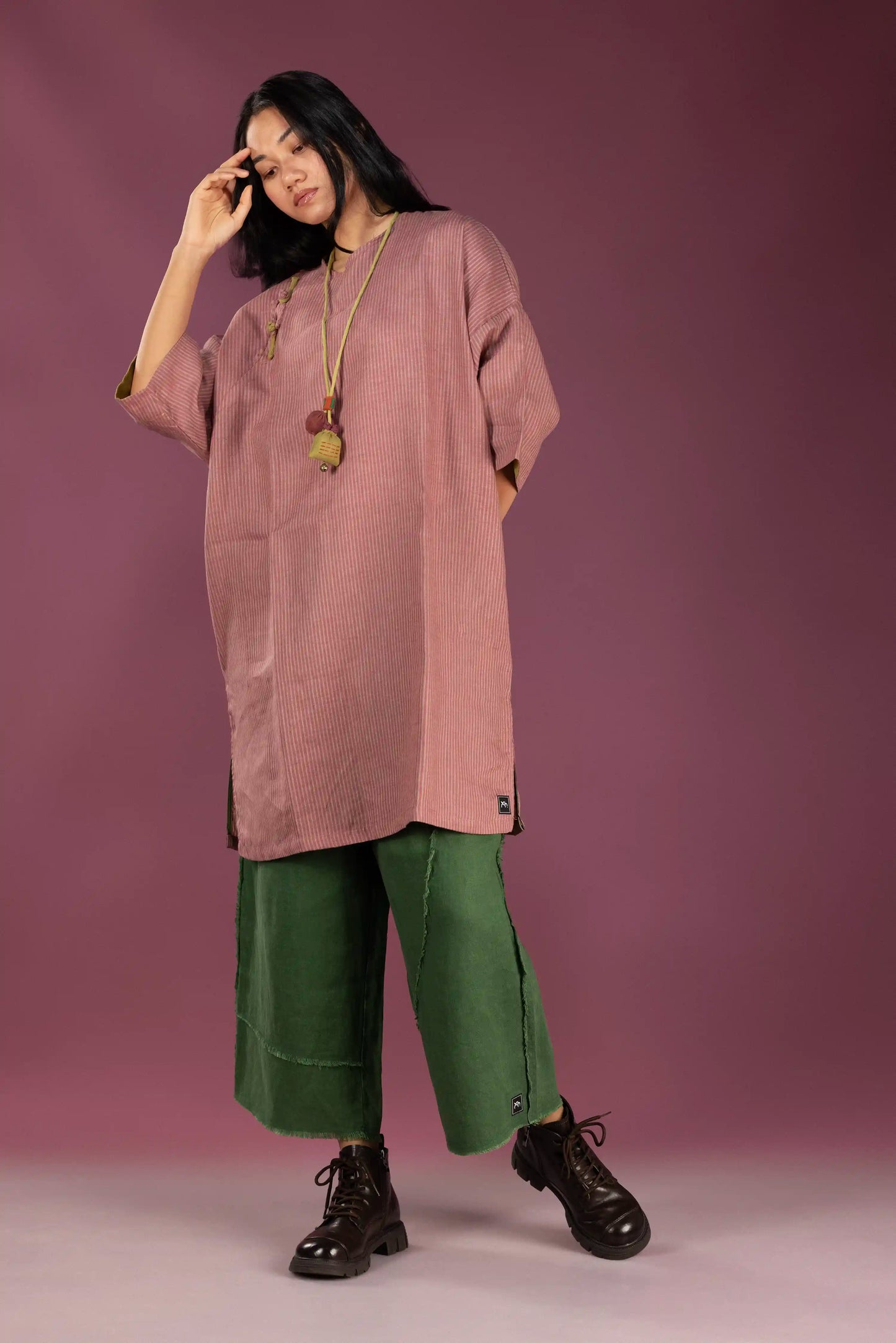 Petal Stripe Linen Tunic