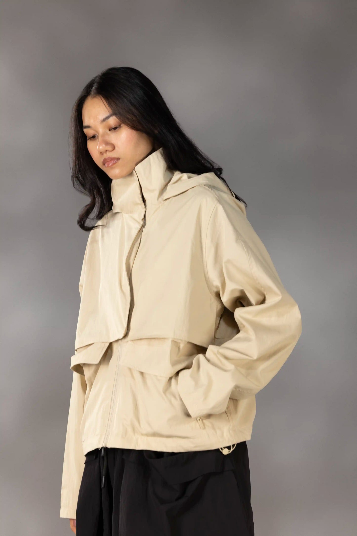 Vented Hooded Nylon Jacket