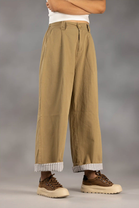Field Pleat Wide-Leg Pants