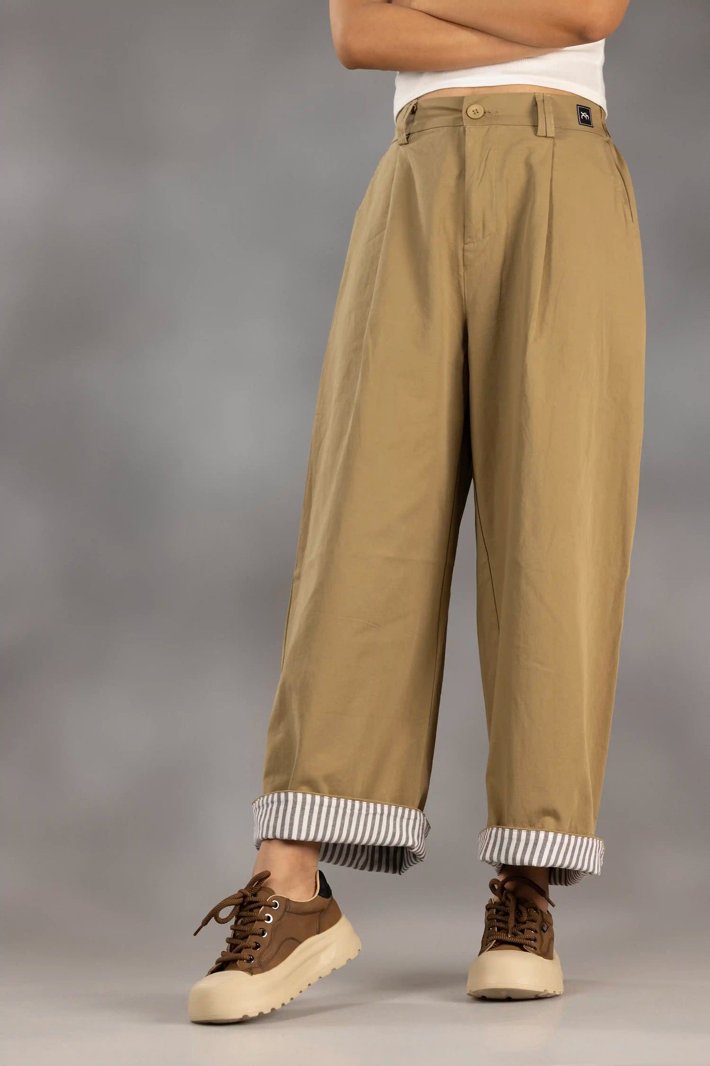 Field Pleat Wide-Leg Pants