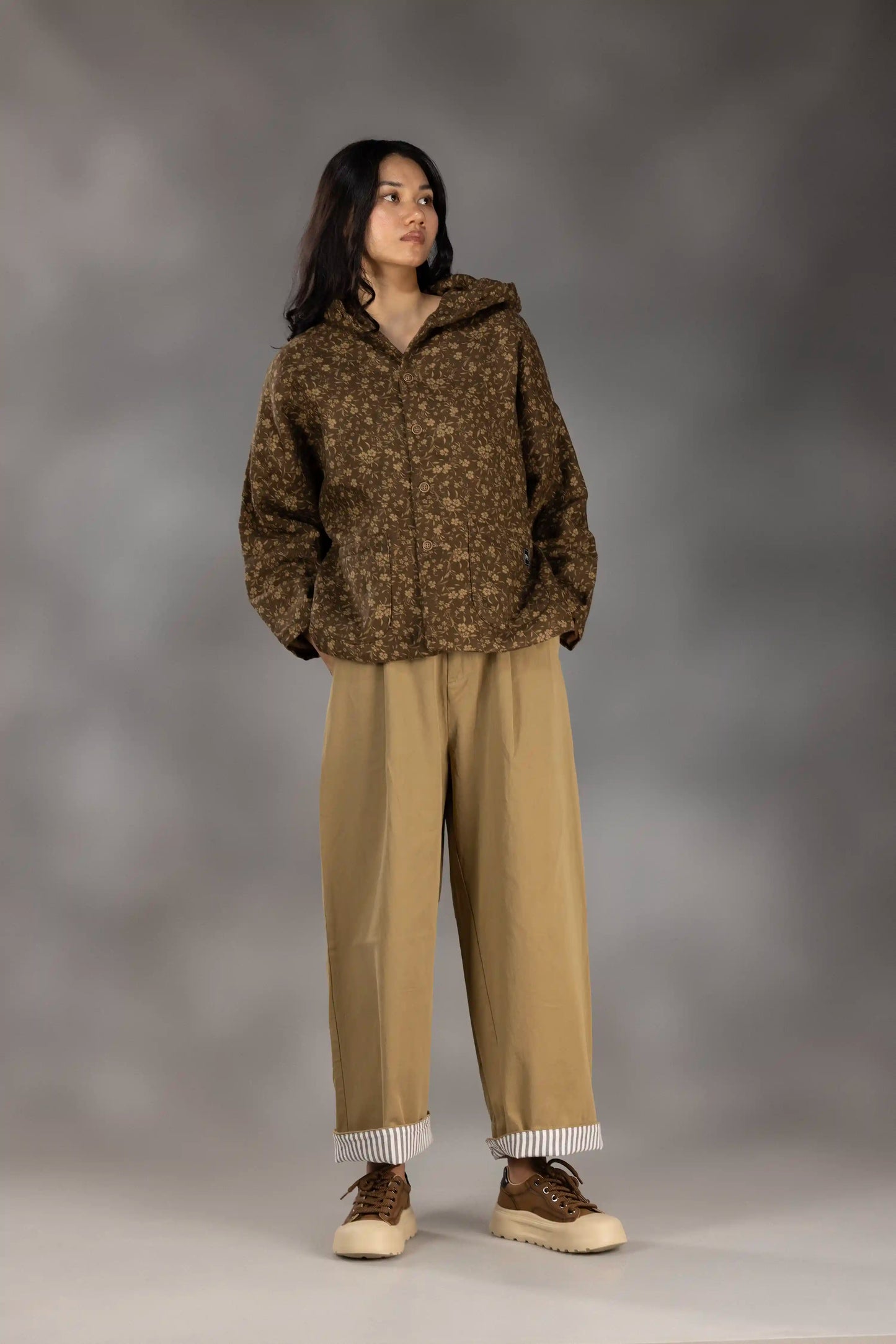 Field Pleat Wide-Leg Pants