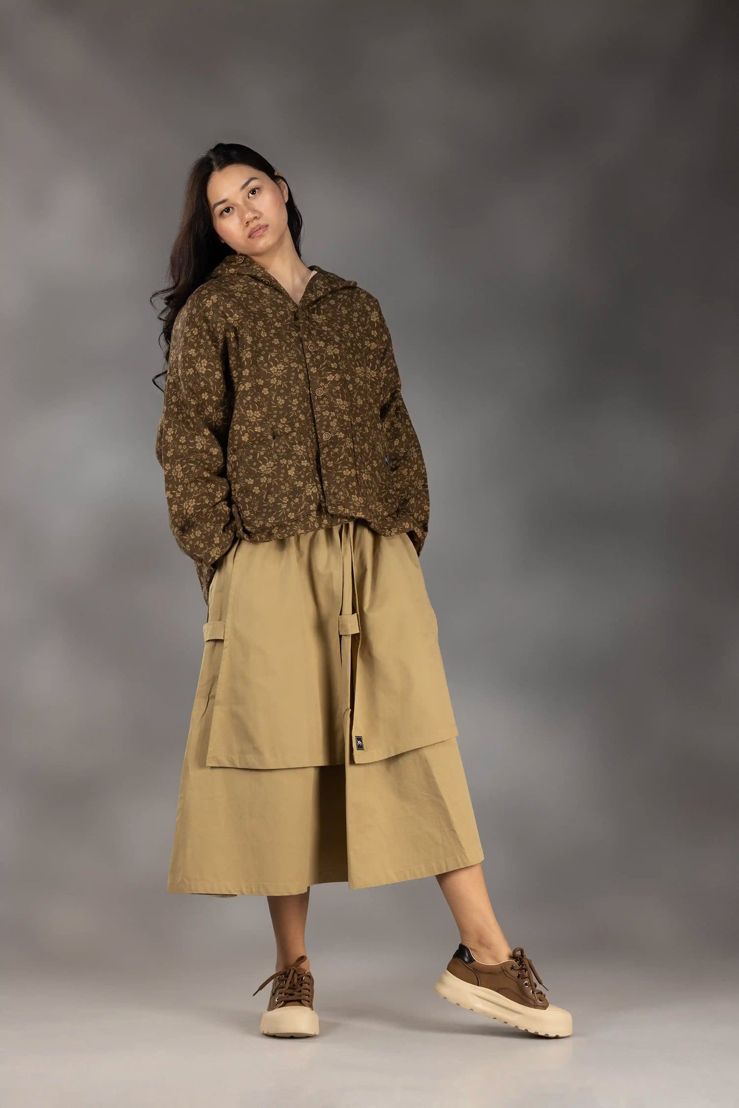 Veil Panel Midi Skirt