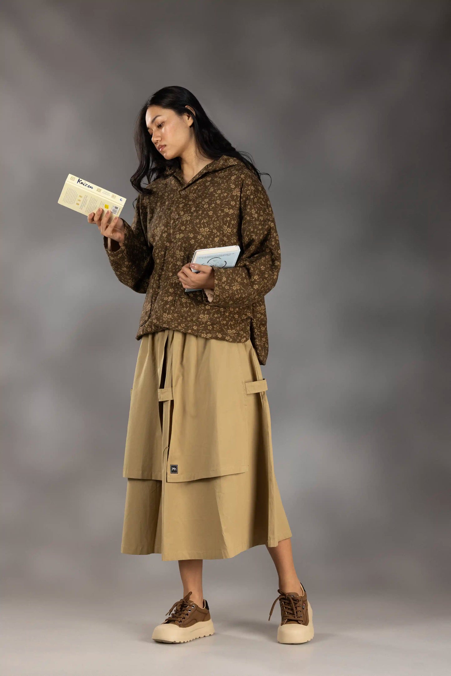 Veil Panel Midi Skirt