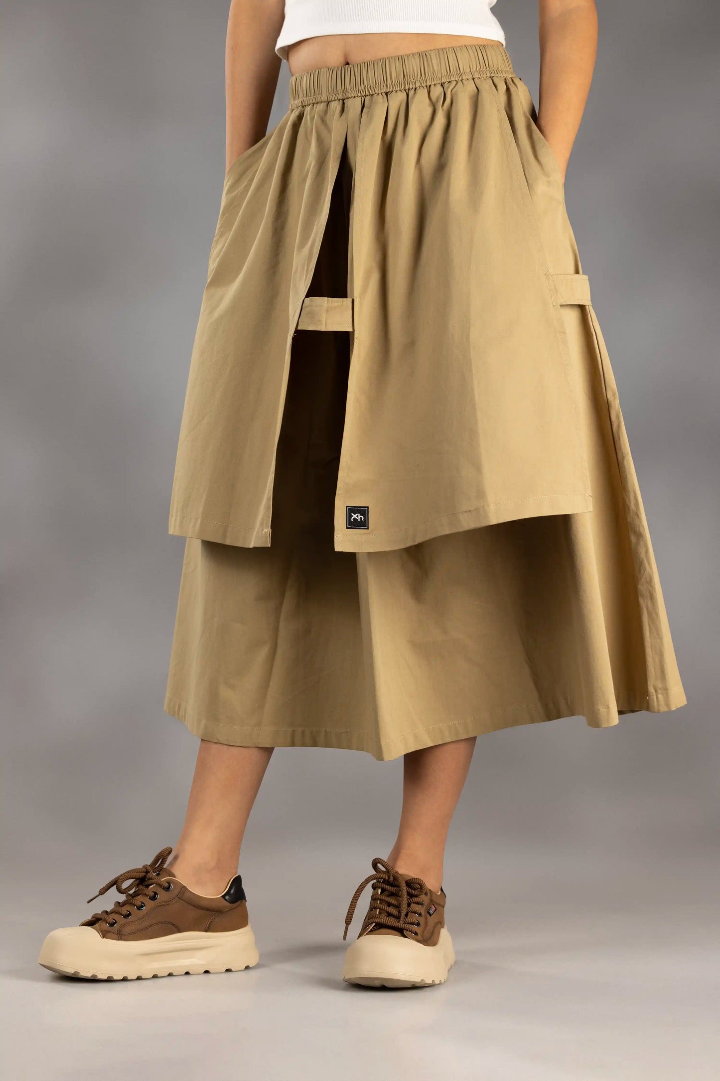 Veil Panel Midi Skirt