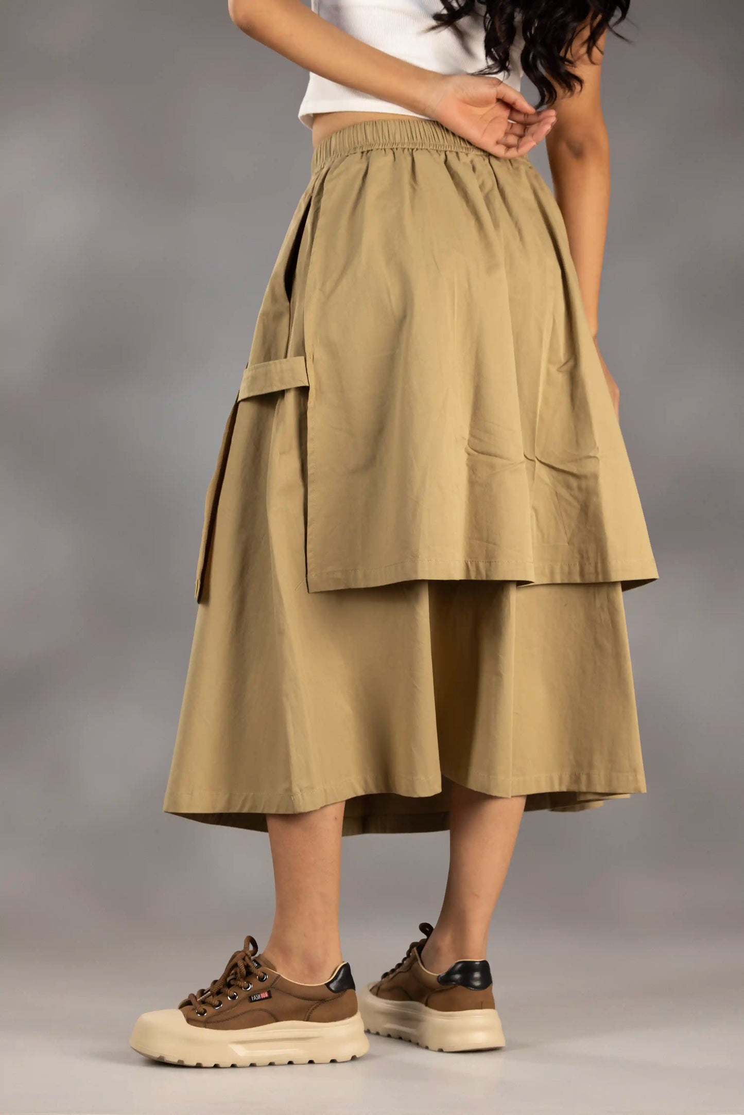 Veil Panel Midi Skirt
