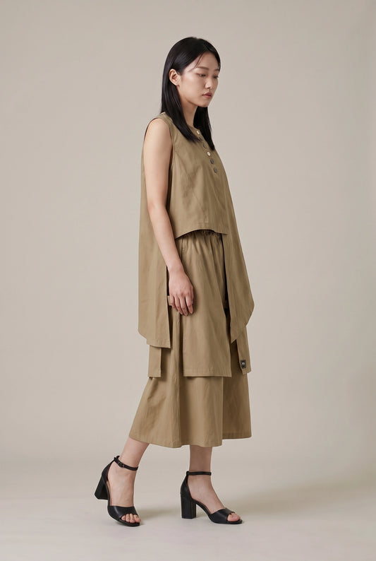 Veil Panel Midi Skirt