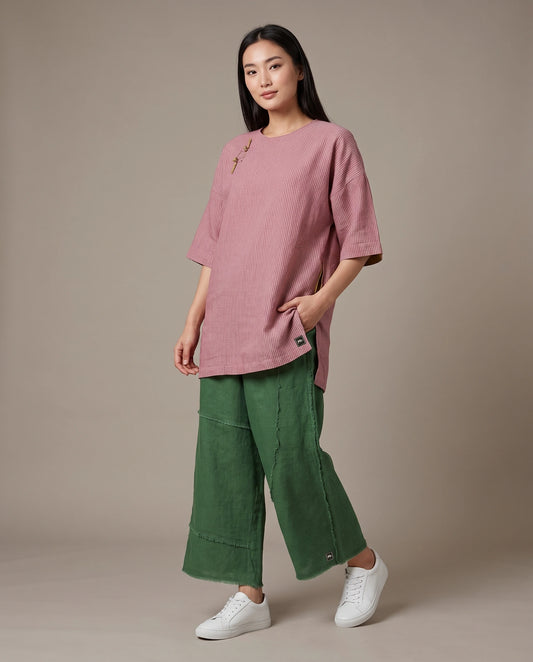 Petal Stripe Linen Tunic