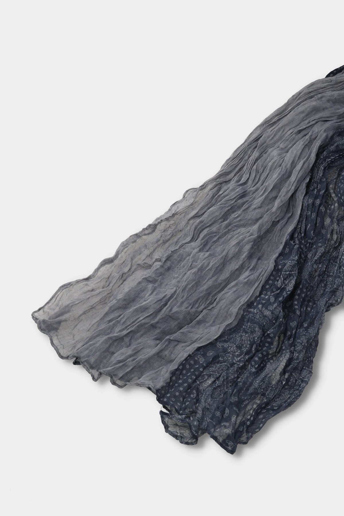 Smoke Paisley Crinkle Scarf