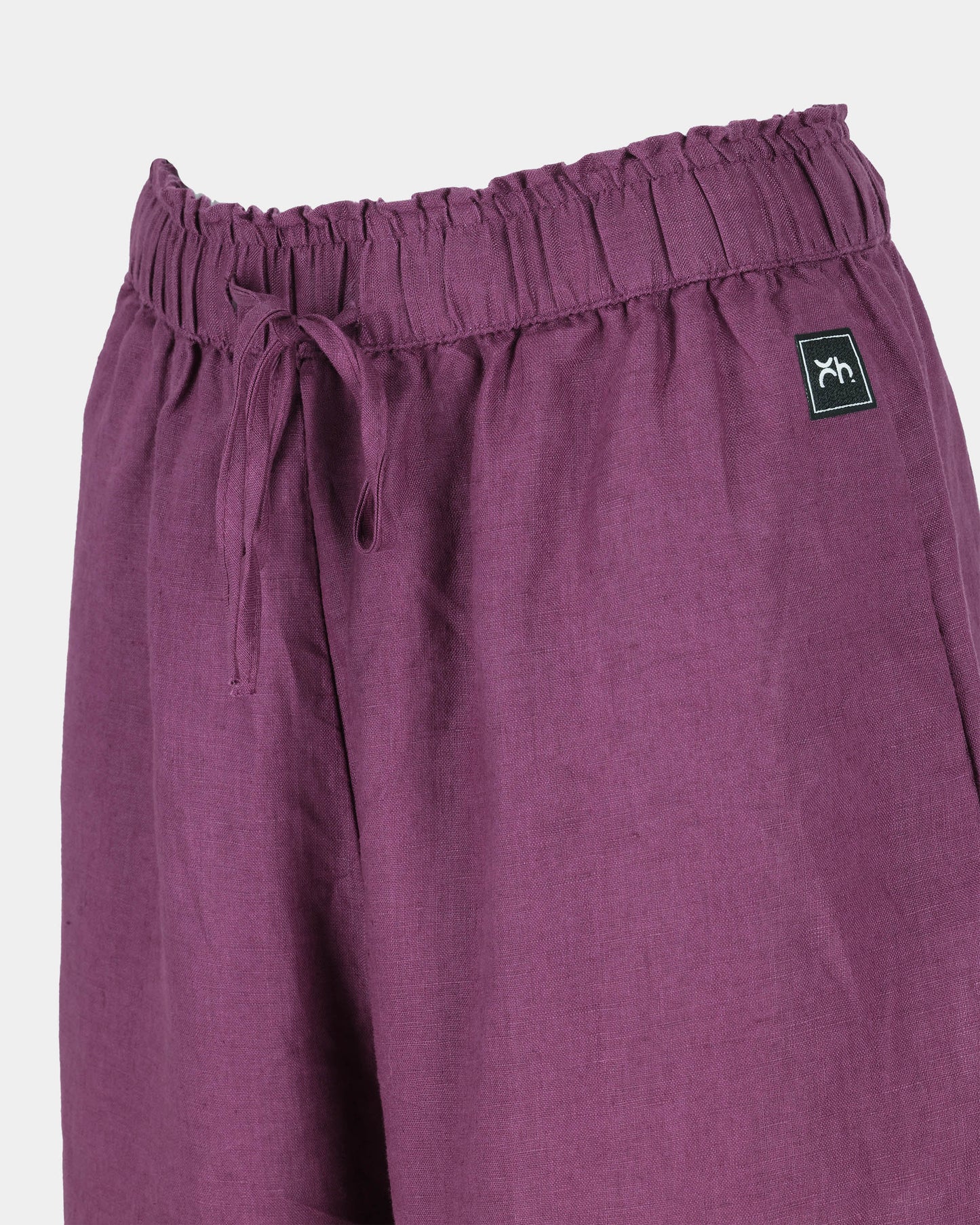 Plum Breezy Linen Wide-Leg Pants