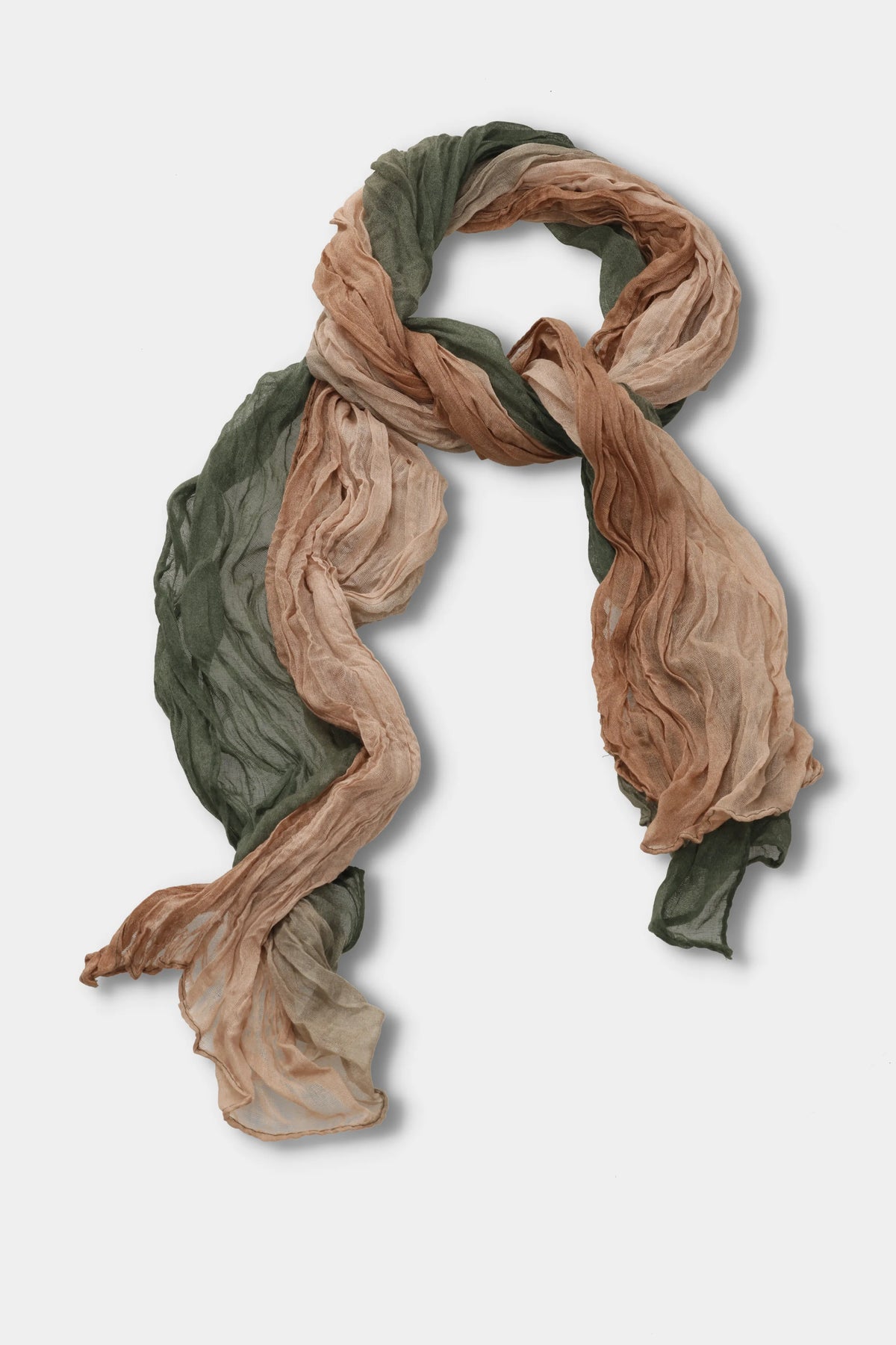Clay Olive Crinkle Scarf
