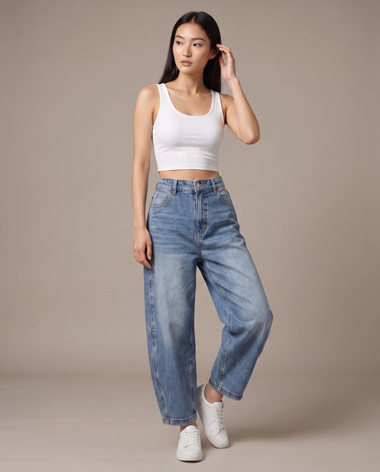 Denim Arc Trousers - Vintage Blue