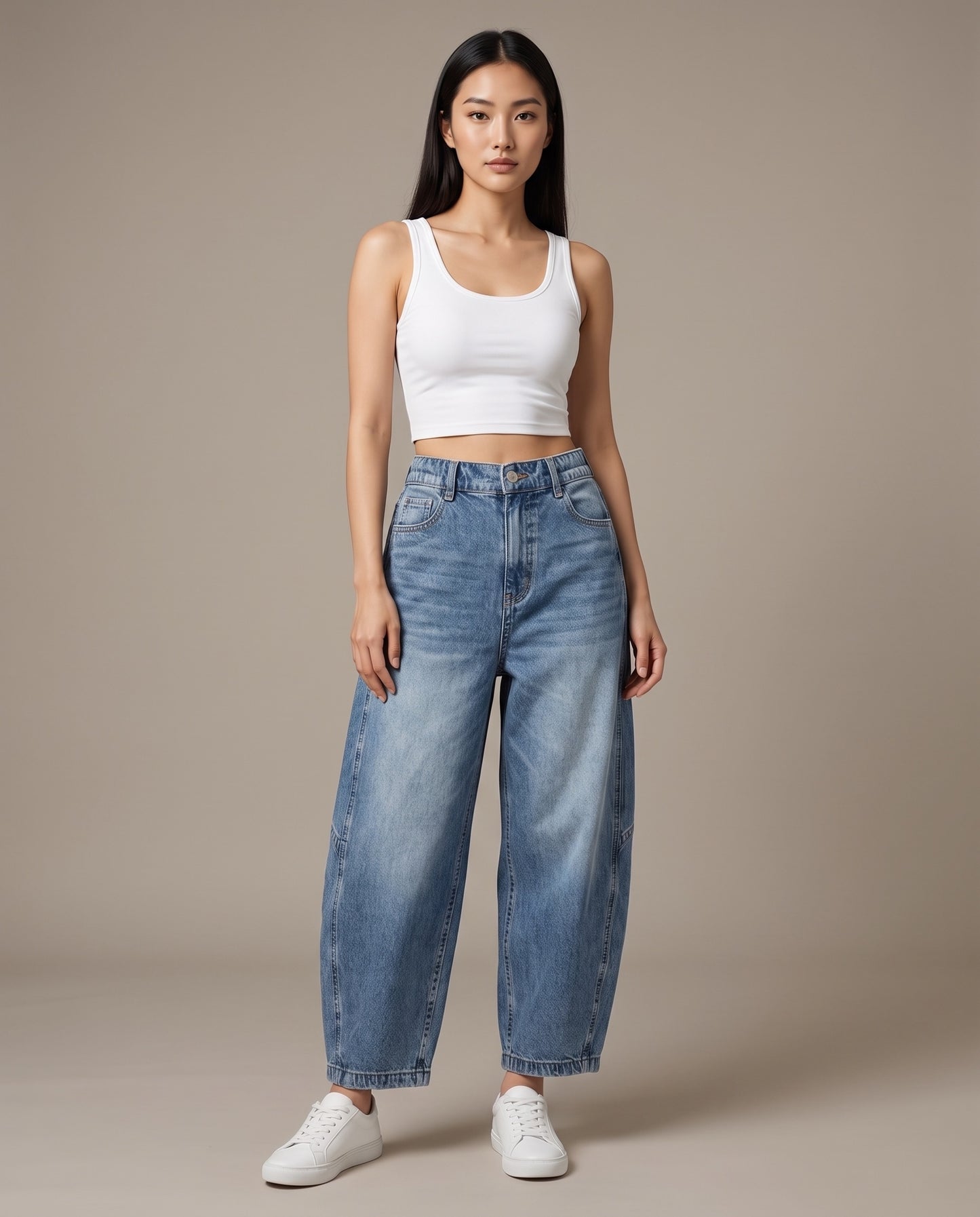 Denim Arc Trousers - Vintage Blue