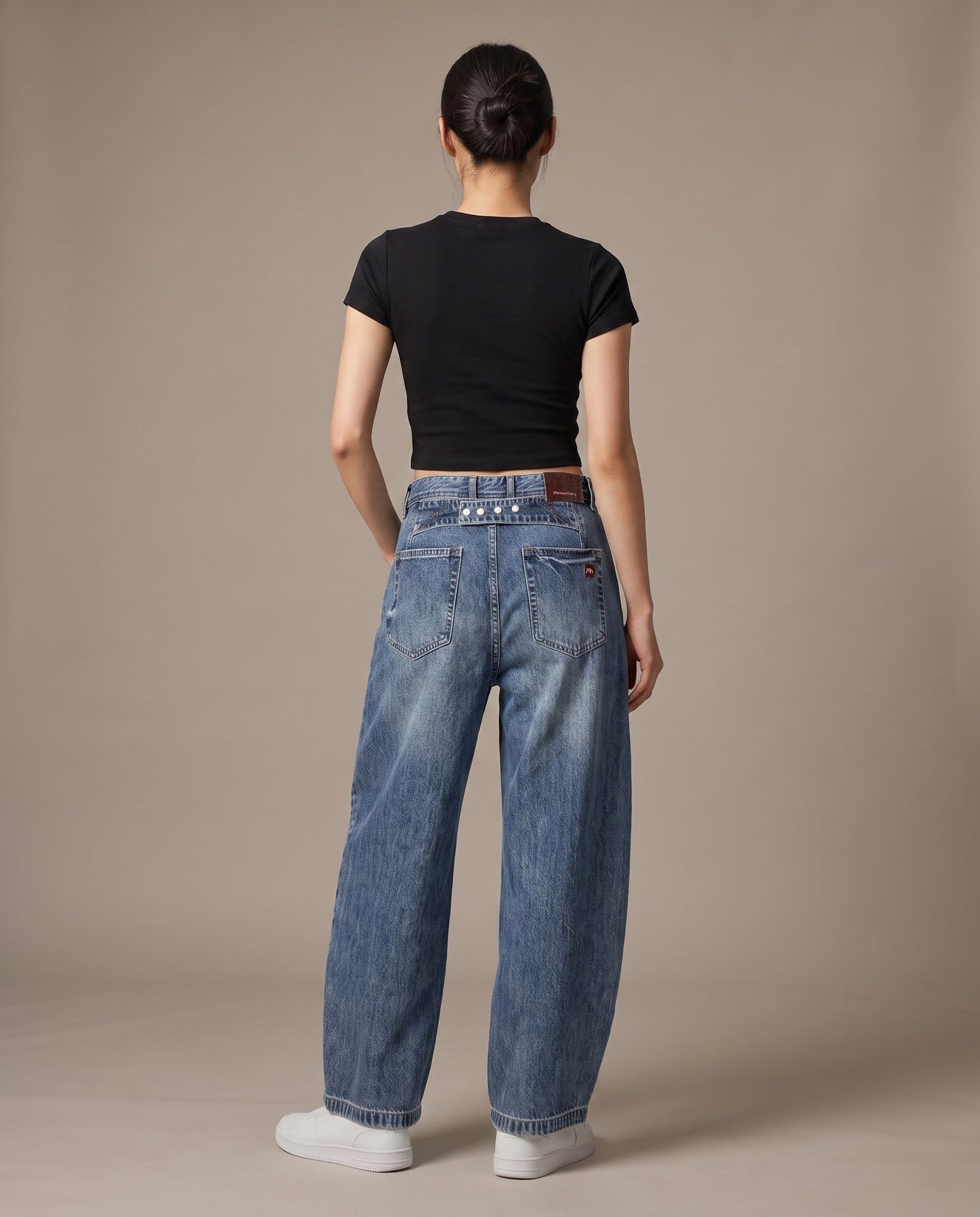 Sculpted Curve Denim Trousers – Vintage Blue
