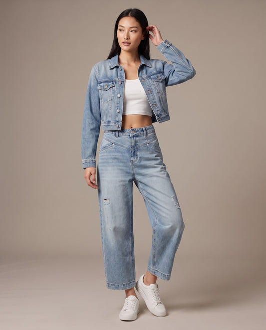 Vented Loose Denim – Vintage Wash