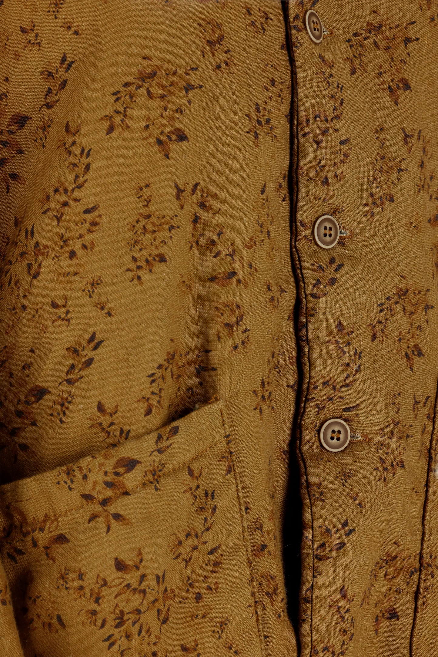 Meadow Spice Printed Linen Quilted Hoodie