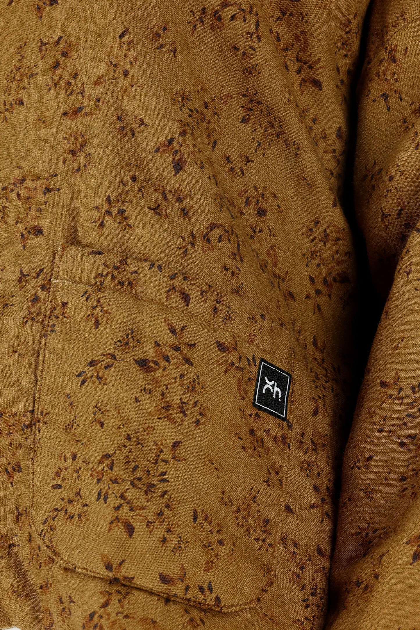 Meadow Spice Printed Linen Quilted Hoodie