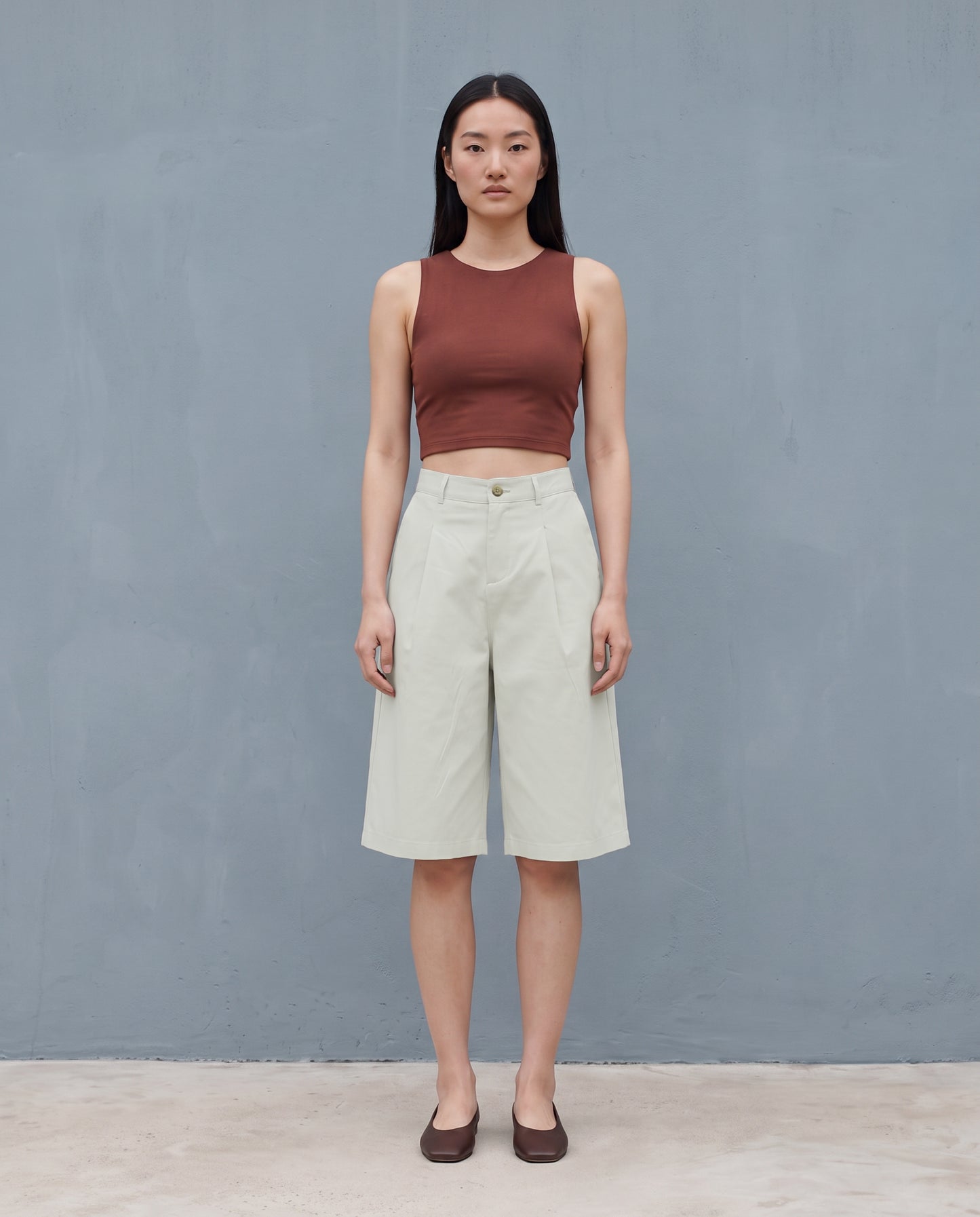 Tailored Wide Pleated Shorts