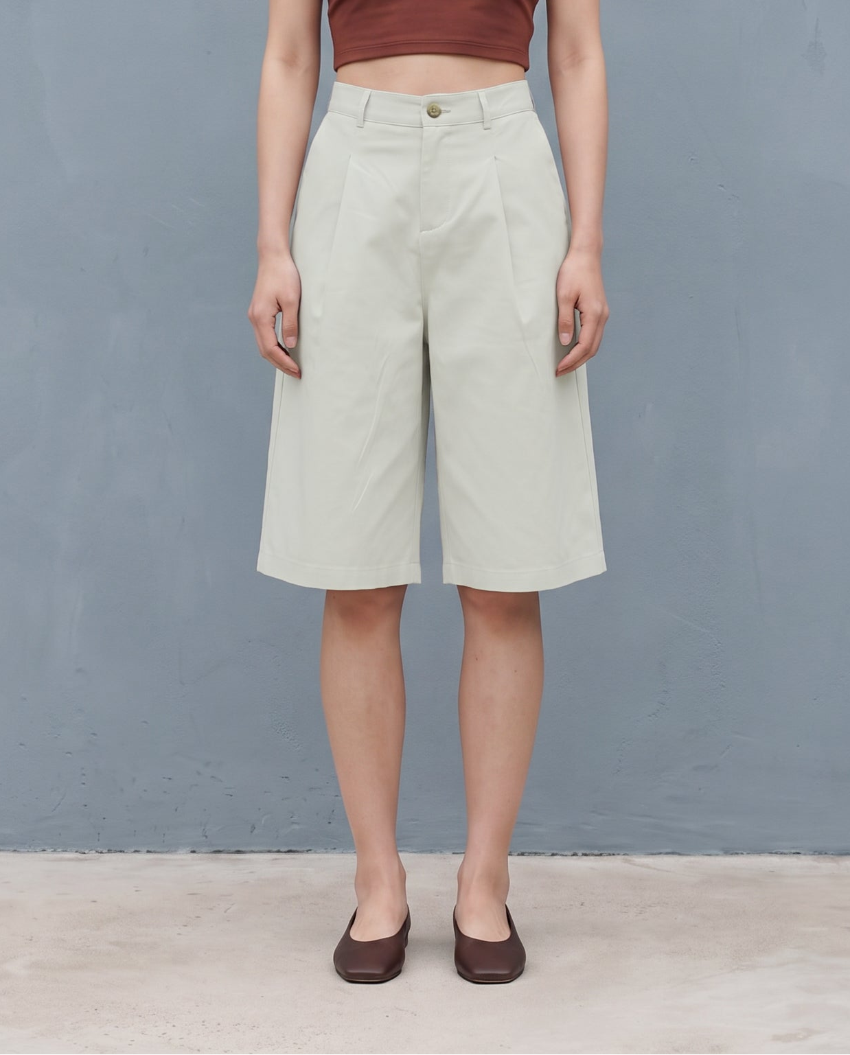 Tailored Wide Pleated Shorts