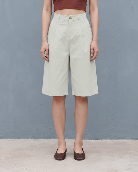 Tailored Wide Pleated Shorts