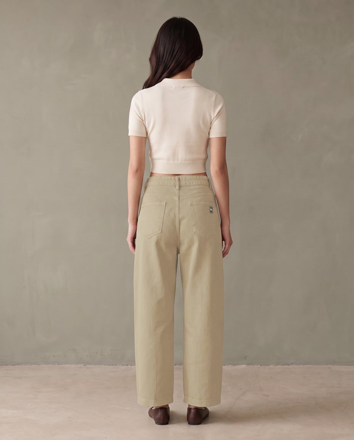 Wide-Leg Utility Pants - Milk Tea