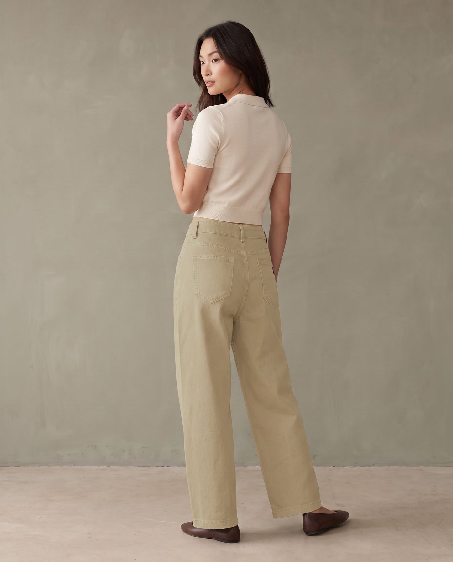 Wide-Leg Utility Pants - Milk Tea