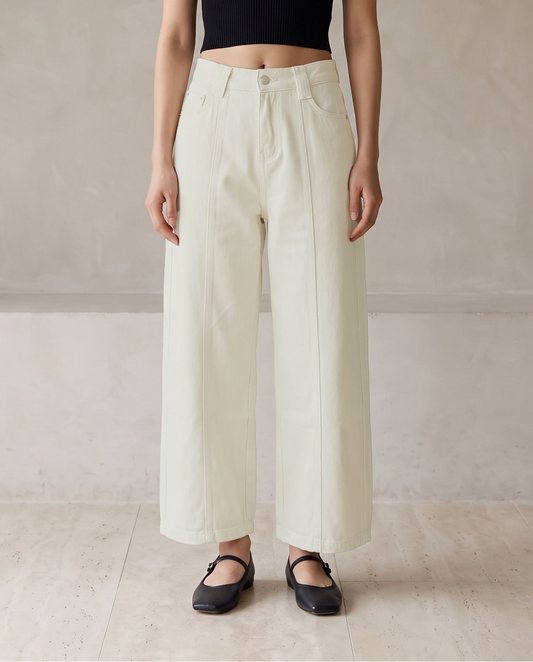 Wide-Leg Utility Pants - White