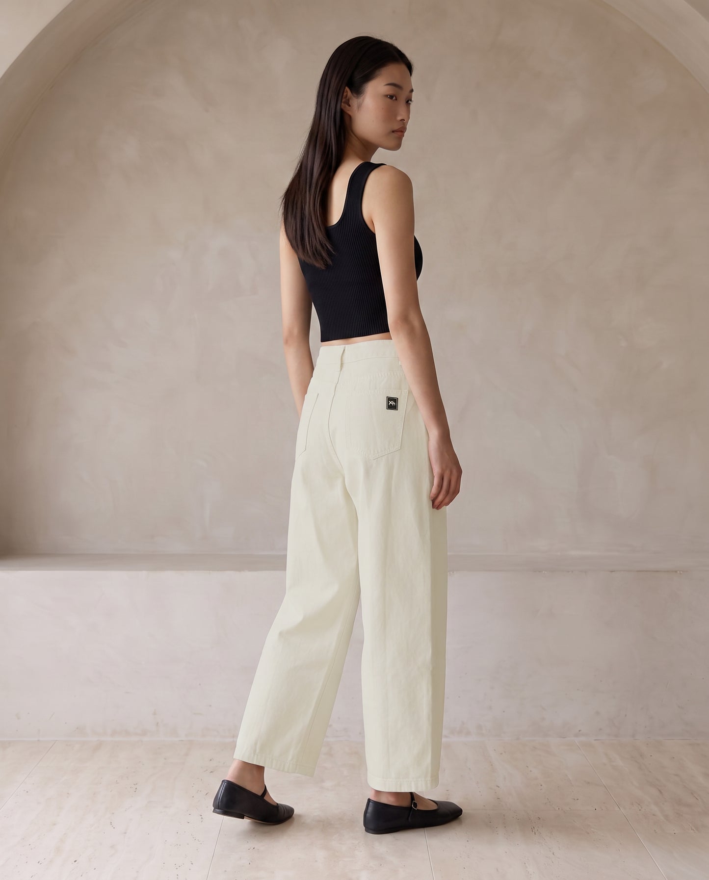 Wide-Leg Utility Pants - White