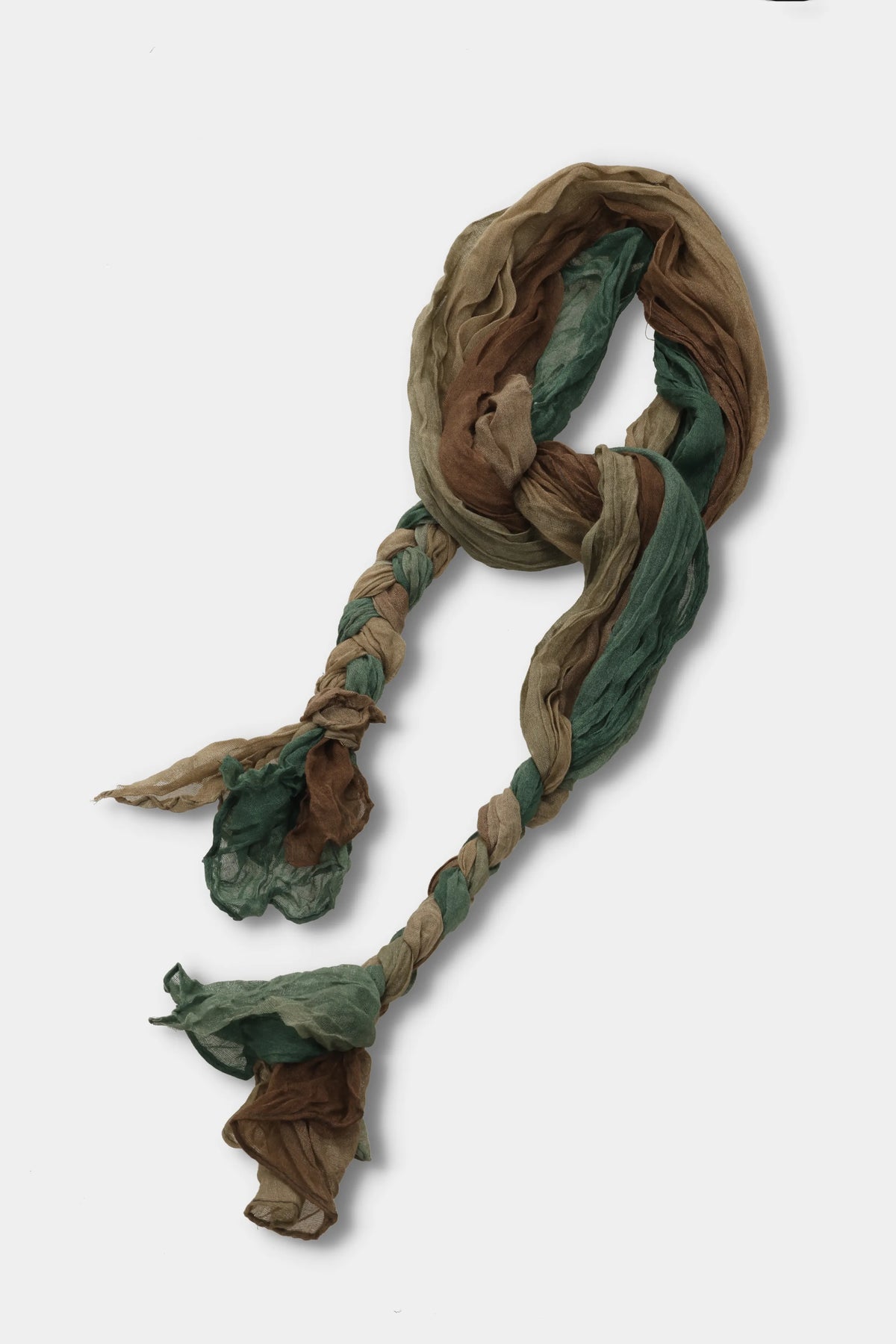 Sage Camel Crinkle Scarf