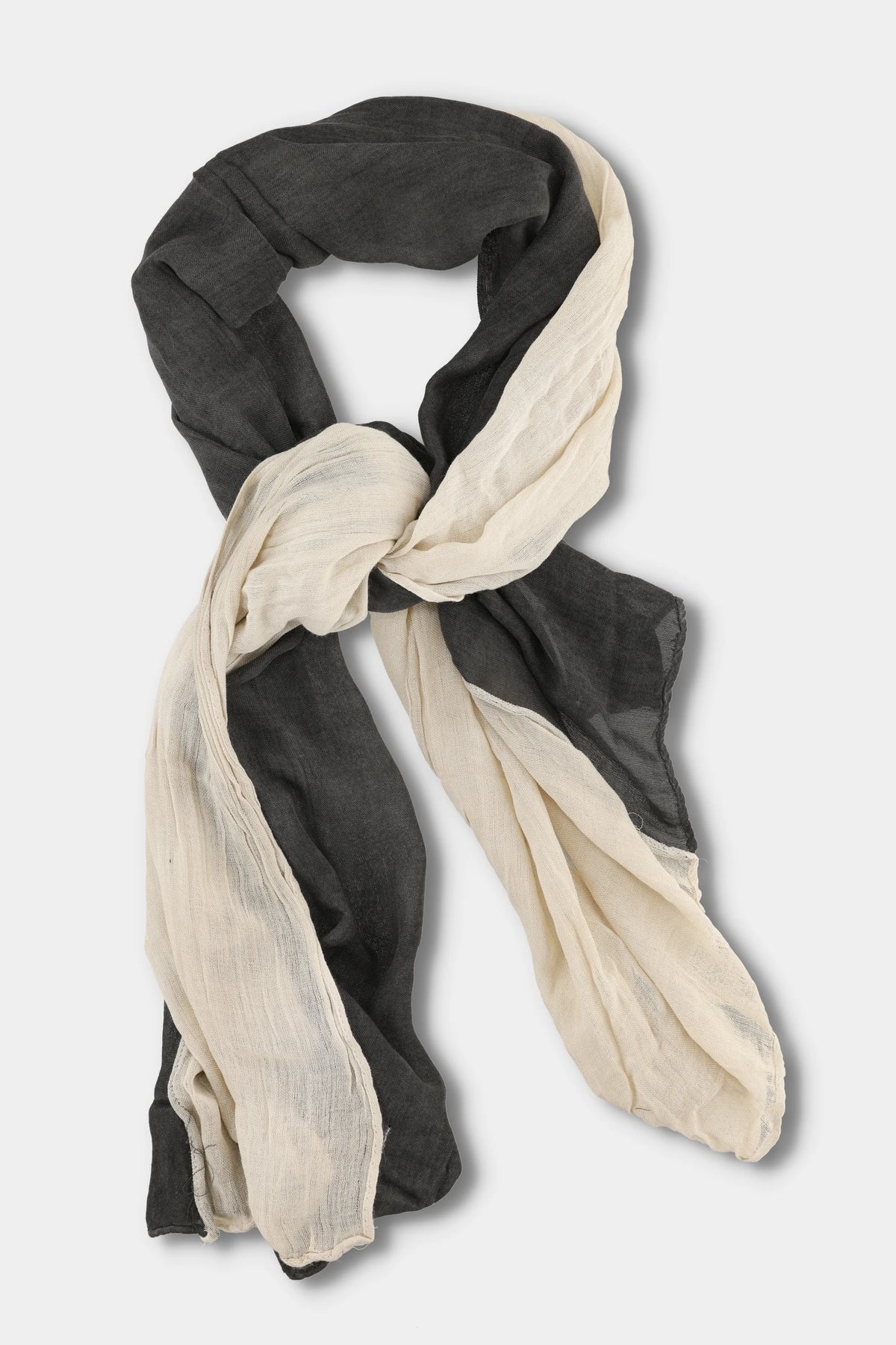 Charcoal Oat Crinkle Scarf