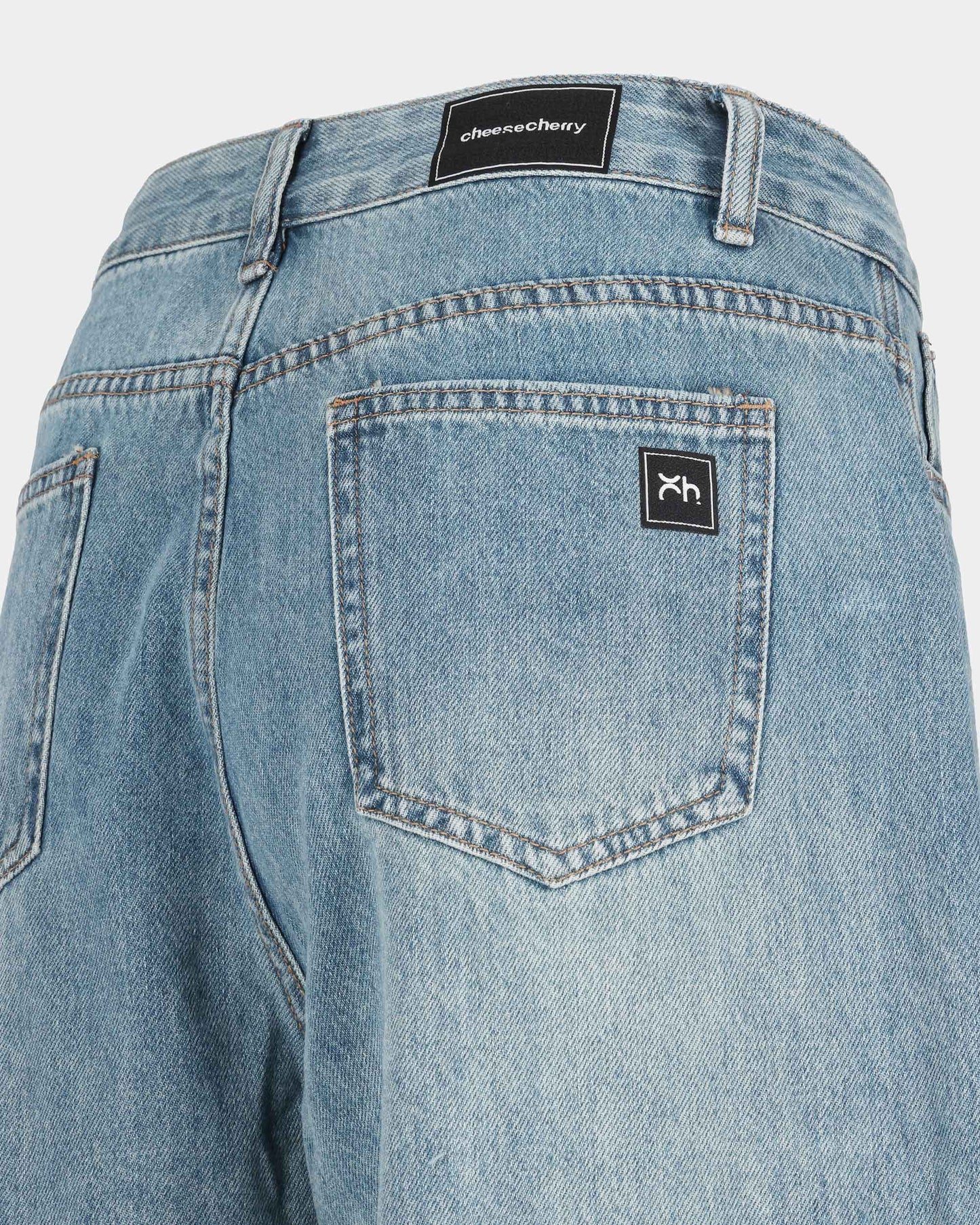 Retro Seamed Wide-Leg Jeans